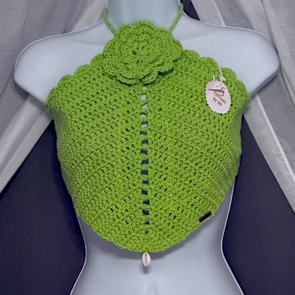 Crochet green Cropped Sofia